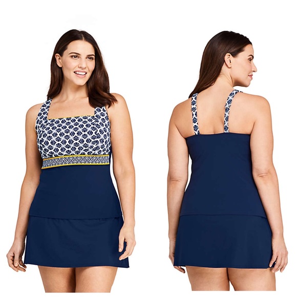 Lands end square underwire Tankini top plus size - Picture 4 of 5